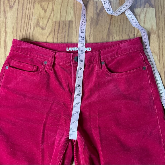 Lands’ End Mid Rise Straight Corduroy Pants Red 6 - Picture 10 of 11